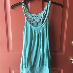 Charlotte Russe Sleeveless Top Intricate Back Lg